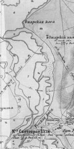 Часть карты лоции 1922 года с местонахождением Ожарского маяка