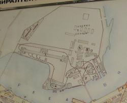 Карта Николаевского Адмиралтейства за период 1880-1911гг. Под № 3 обозначено зданиие канатного завода.