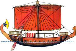 Египетское судно времен Нового царства, около 1500 г. до н.э.