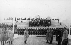 Митинг в честь встречи участников шлюпочного похода 1935 года в Москве