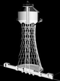 Розріз миколаївської вежі з підземною галереєю і колодцями. 3D-креслення А.Кутного.